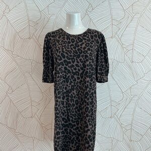 Sanctuary Black and Brown Leopard Long Sleeve Dress